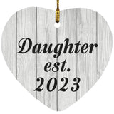 Daughter Established Est. 2023 - Heart Ornament F