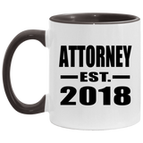 Attorney Established EST. 2018 - 11oz Accent Mug Black