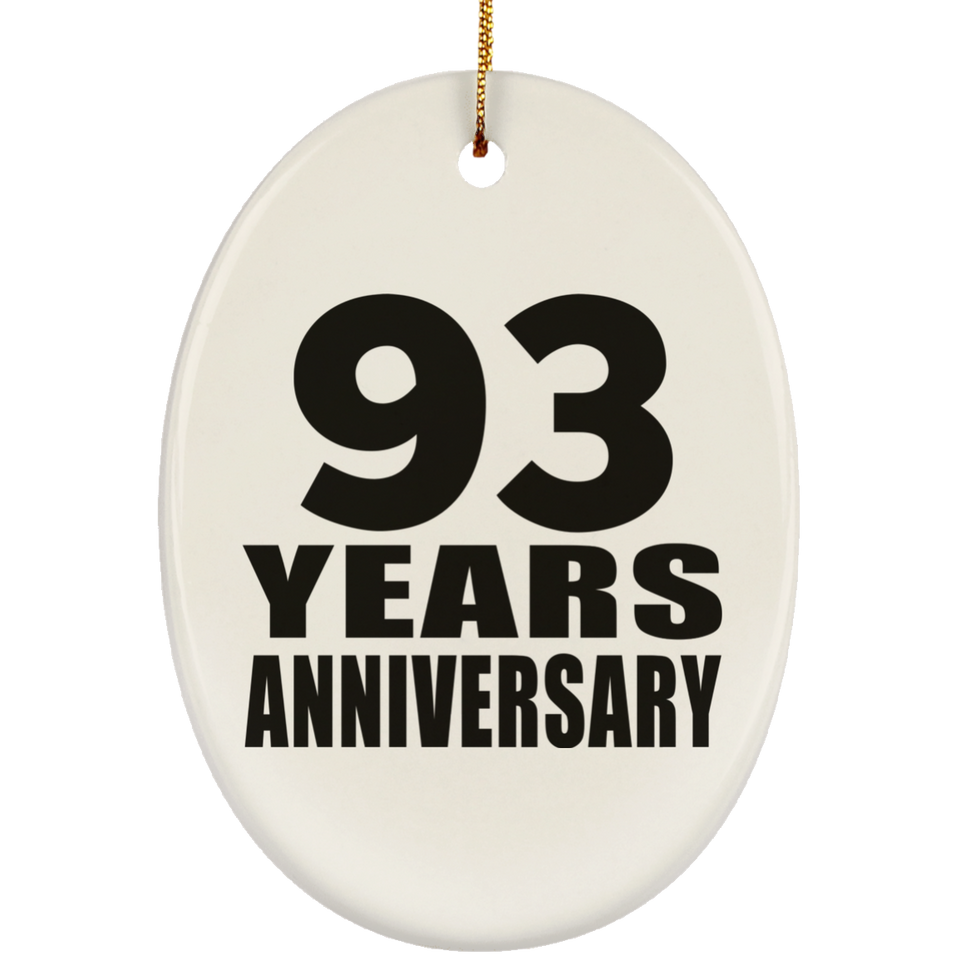 93rd Anniversary 93 Years - Oval Ornament