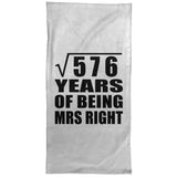 24th Anniversary Square Root of 576 Years of Being Mrs Right - Hand Towel
