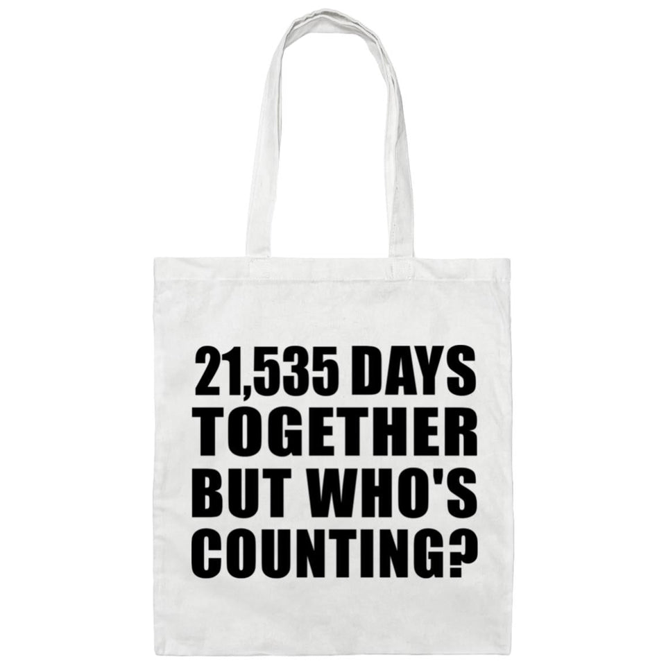 59th Anniversary 21,535 Days Together Who's Counting - Tote Bag White