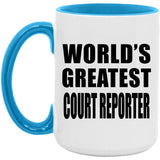 World's Greatest Court Reporter - 15oz Accent Mug Blue