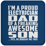 Proud Electrician Dad Of Awesome Son - Drink Coaster