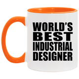 World's Best Industrial Designer - 11oz Accent Mug Orange