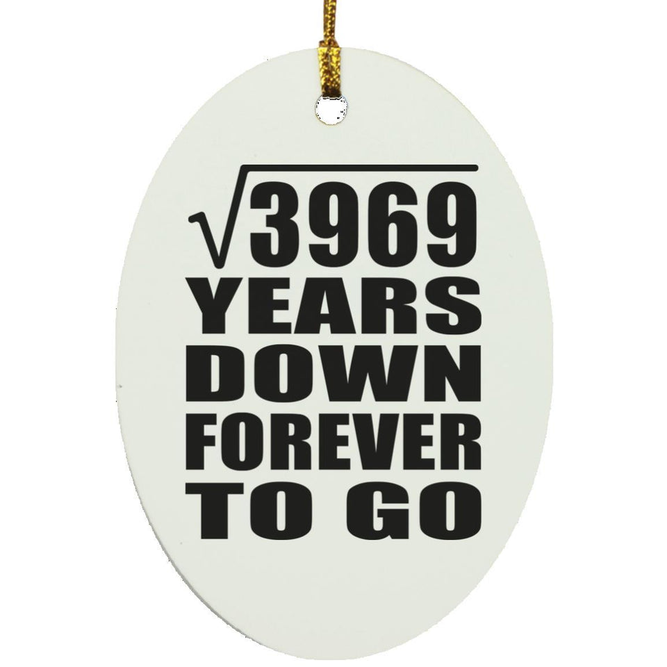 63rd Anniversary Square Root of 3969 Years Down Forever To Go - Oval Ornament