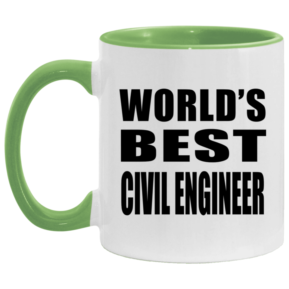 World's Best Civil Engineer - 11oz Accent Mug Green