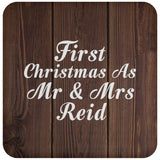 First Christmas As Mr & Mrs Reid - Drink Coaster D