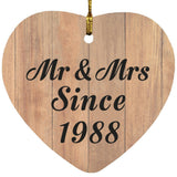 36th Anniversary Mr & Mrs Since 1988 - Heart Ornament C