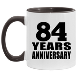 84th Anniversary 84 Years - 11oz Accent Mug Black