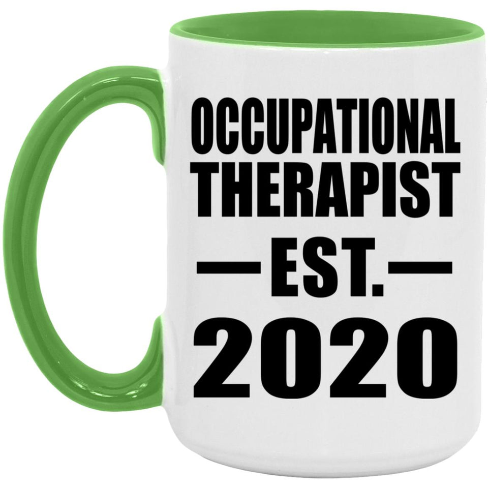 Occupational Therapist Established EST. 2020 - 15oz Accent Mug Green