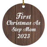 First Christmas As Step Mom 2023 - Circle Ornament D