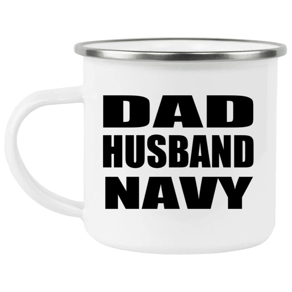Dad Husband Navy - 12oz Camping Mug