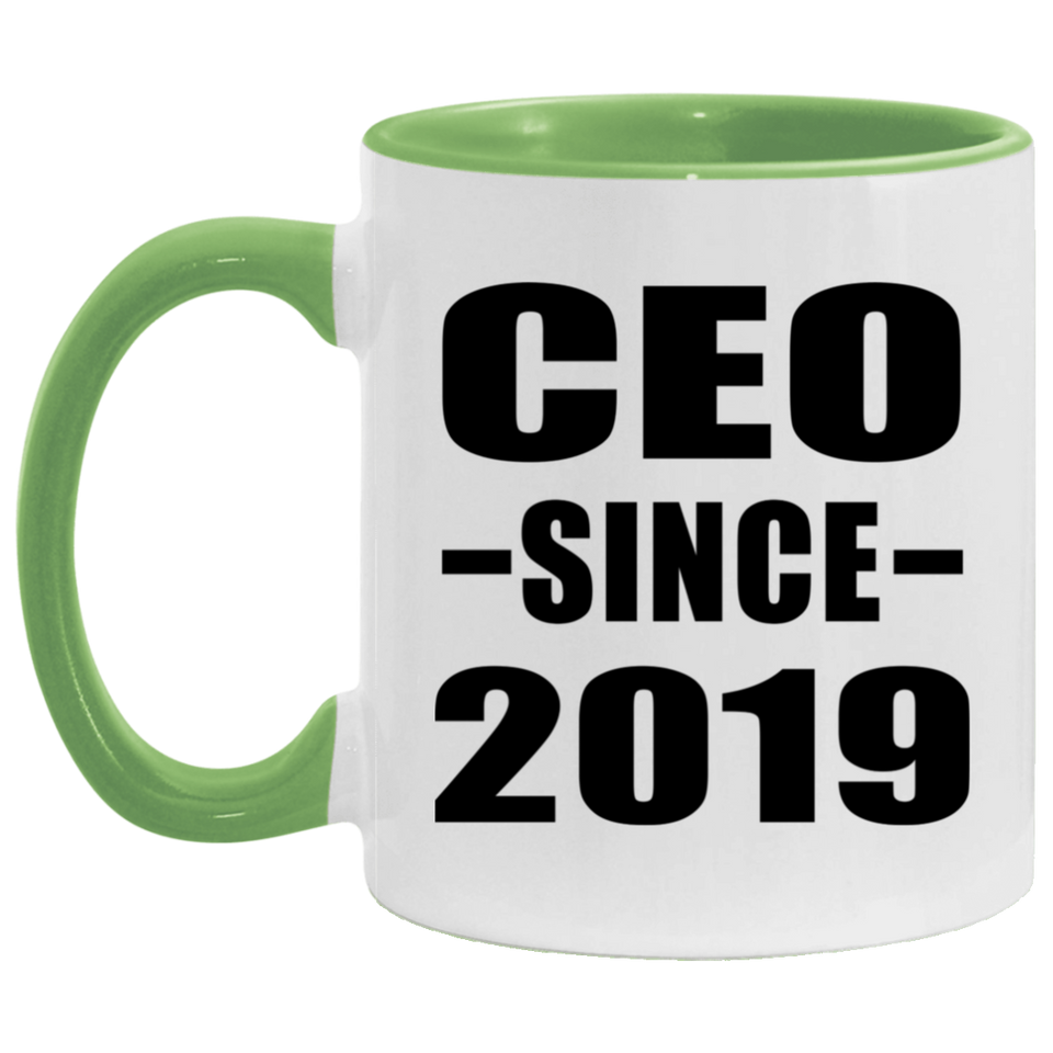 CEO Since 2019 - 11oz Accent Mug Green