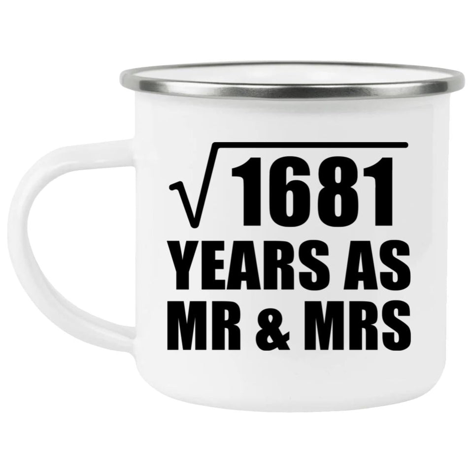 41st Anniversary Square Root of 1681 Years As Mr & Mrs - 12oz Camping Mug