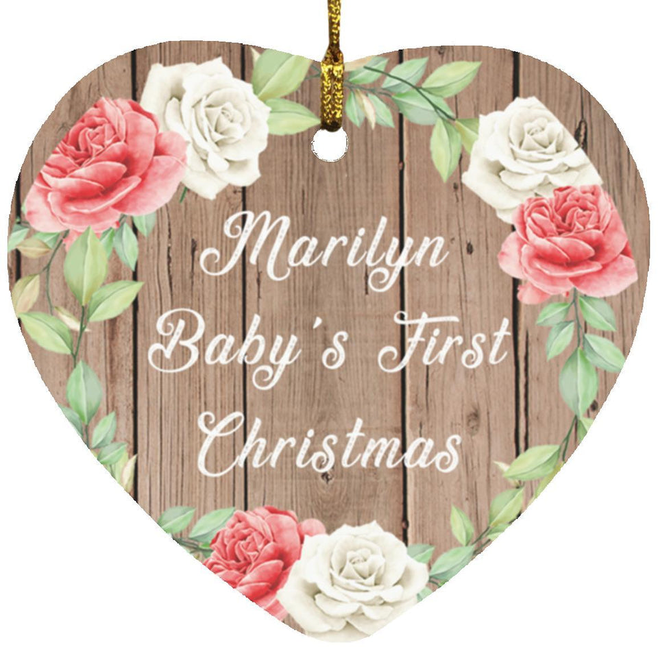 Marilyn Baby's First Christmas - Heart Ornament B