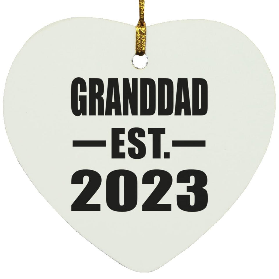 Granddad Established EST. 2023 - Heart Ornament