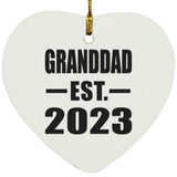 Granddad Established EST. 2023 - Heart Ornament