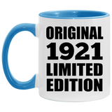103rd Birthday Original 1921 Limited Edition - 11oz Accent Mug Blue