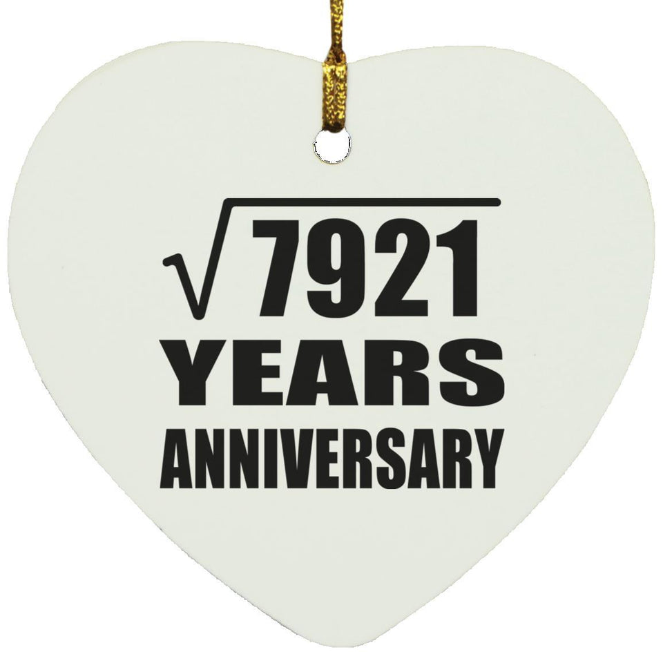 89th Anniversary Square Root of 7921 Years Anniversary - Heart Ornament