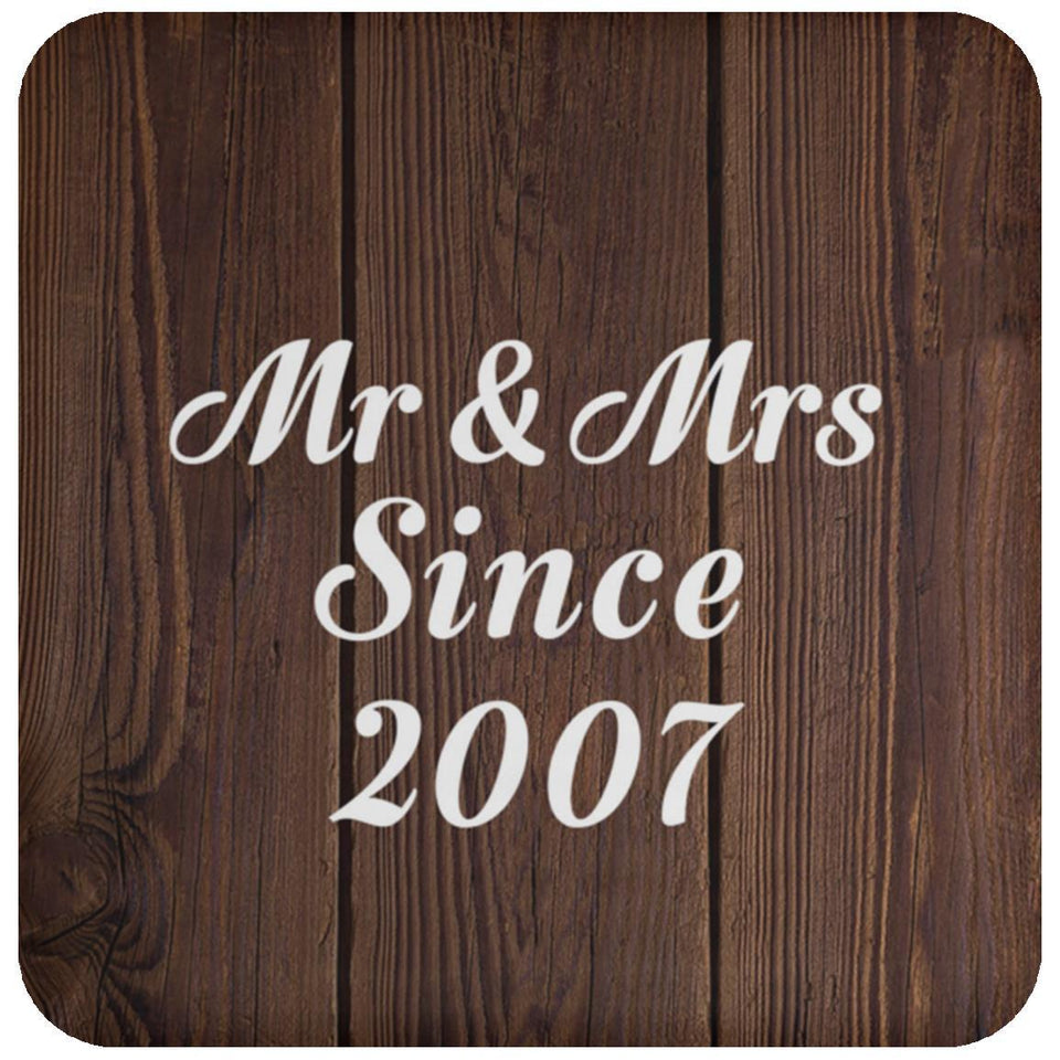 17th Anniversary Mr & Mrs Since 2007 - Drink Coaster D