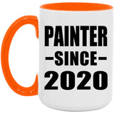 Painter Since 2020 - 15oz Accent Mug Orange
