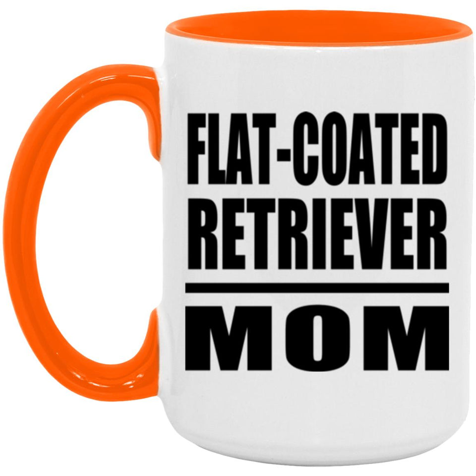Flat-Coated Retriever Mom - 15oz Accent Mug Orange