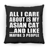 All I Care About Is My Asian Cat - Throw Pillow Black