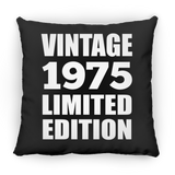 49th Birthday Vintage 1975 Limited Edition - Throw Pillow Black