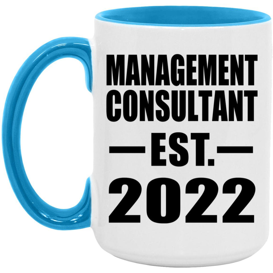 Management Consultant Established EST. 2022 - 15oz Accent Mug Blue