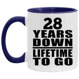 28th Anniversary 28 Years Down Lifetime To Go - 11oz Accent Mug Purple