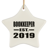 Bookkeeper Established EST. 2019 - Star Ornament