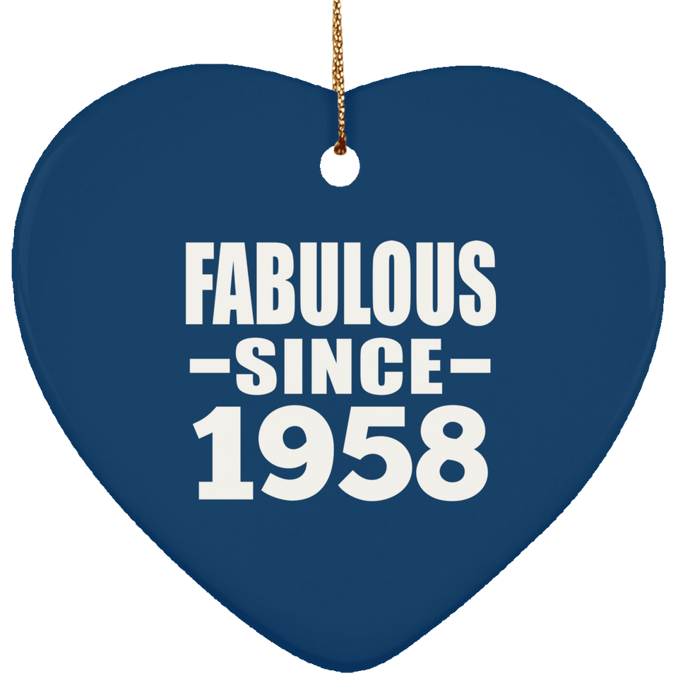 66th Birthday Fabulous Since 1958 - Heart Ornament