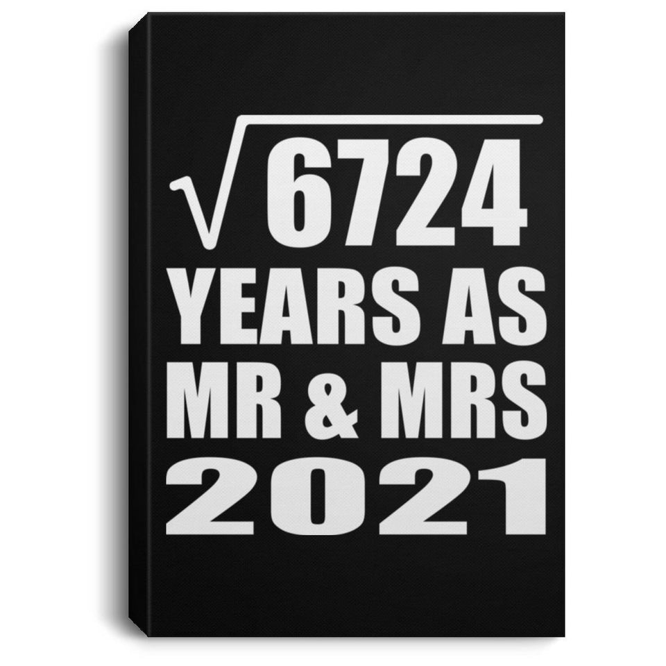 82nd Anniversary Square Root of 6724 Years As Mr & Mrs 2021 - Canvas Portrait