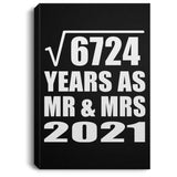 82nd Anniversary Square Root of 6724 Years As Mr & Mrs 2021 - Canvas Portrait