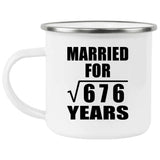 26th Anniversary Married For Square Root of 676 Years - 12oz Camping Mug