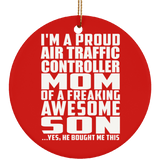 Proud Air Traffic Controller Mom Of Awesome Son - Circle Ornament