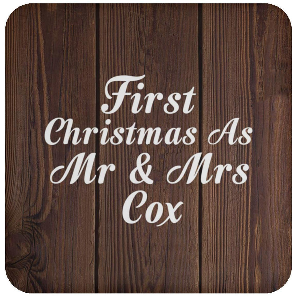 First Christmas As Mr & Mrs Cox - Drink Coaster D