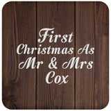 First Christmas As Mr & Mrs Cox - Drink Coaster D