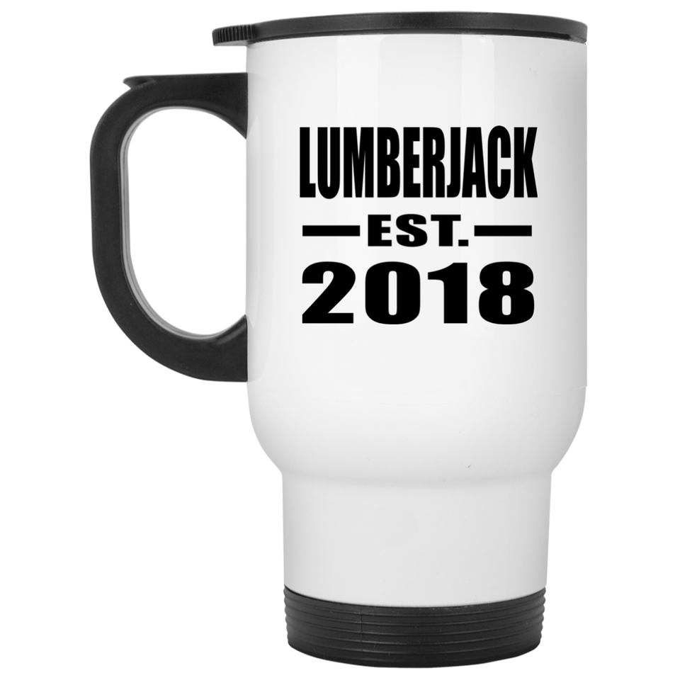 Lumberjack Established EST. 2018 - White Travel Mug