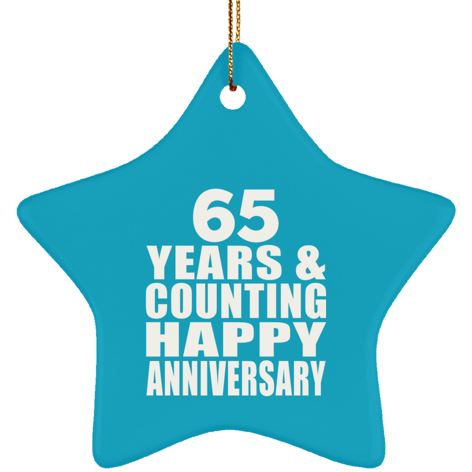Happy 65th Anniversary 65 Years & Counting - Star Ornament