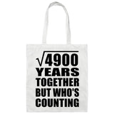 70th Anniversary Square Root of 4900 Years Who's Counting - Tote Bag White