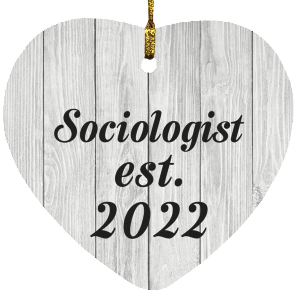 Sociologist Established Est. 2022 - Heart Ornament F