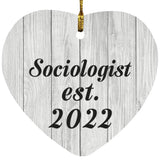 Sociologist Established Est. 2022 - Heart Ornament F