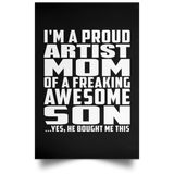 Proud Artist Mom Of Awesome Son - Poster Portrait