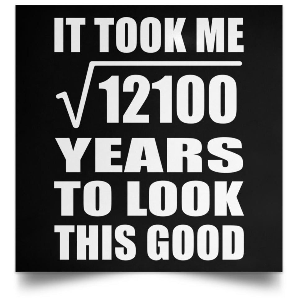 110th Birthday Took Square Root of 12100 Years To Look Good - Poster Square
