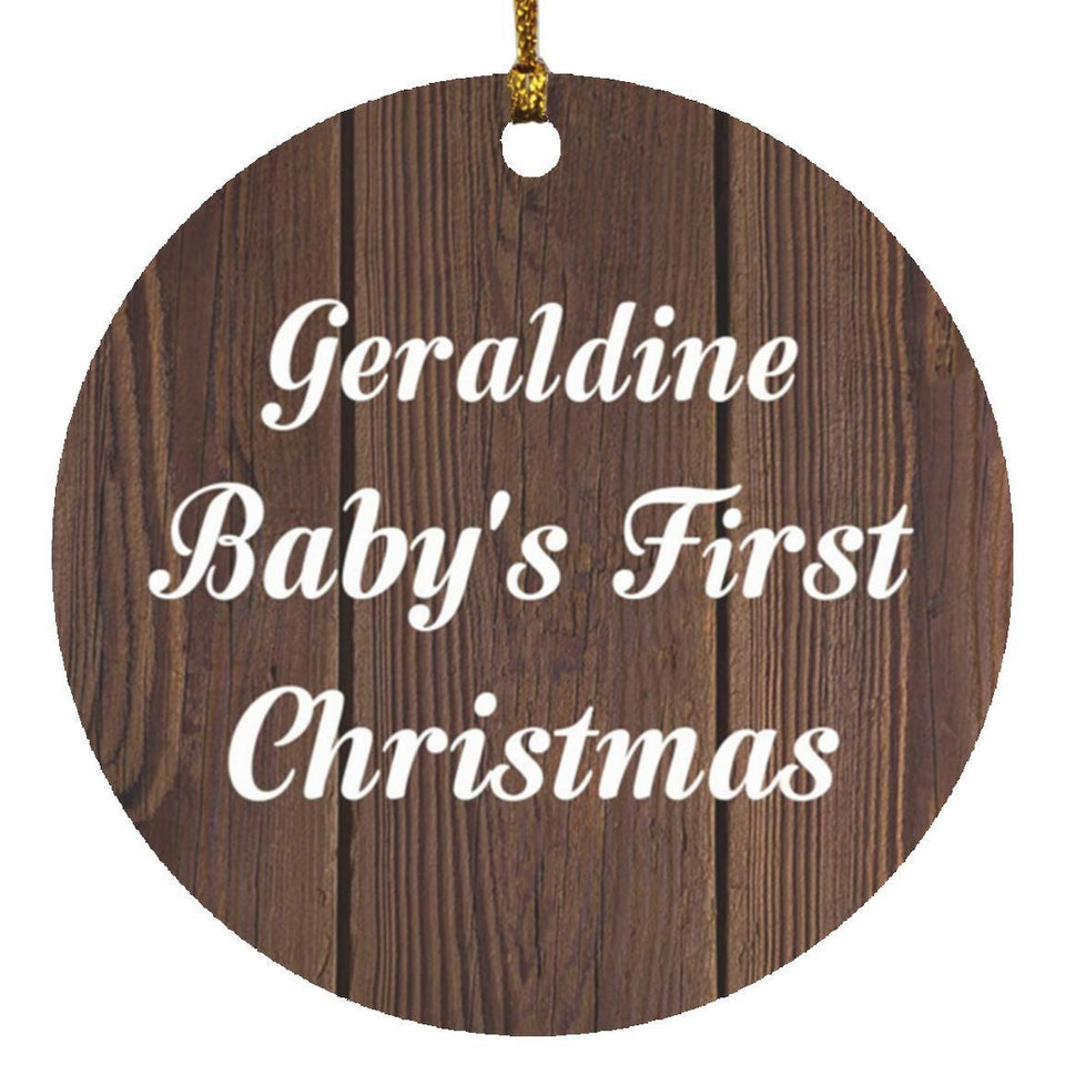 Geraldine Baby's First Christmas - Circle Ornament D