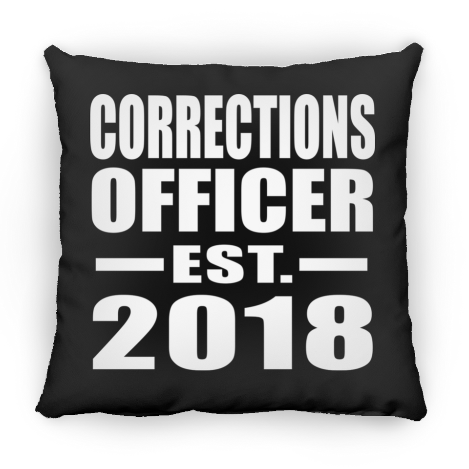 Corrections Officer Established EST. 2018 - Throw Pillow Black