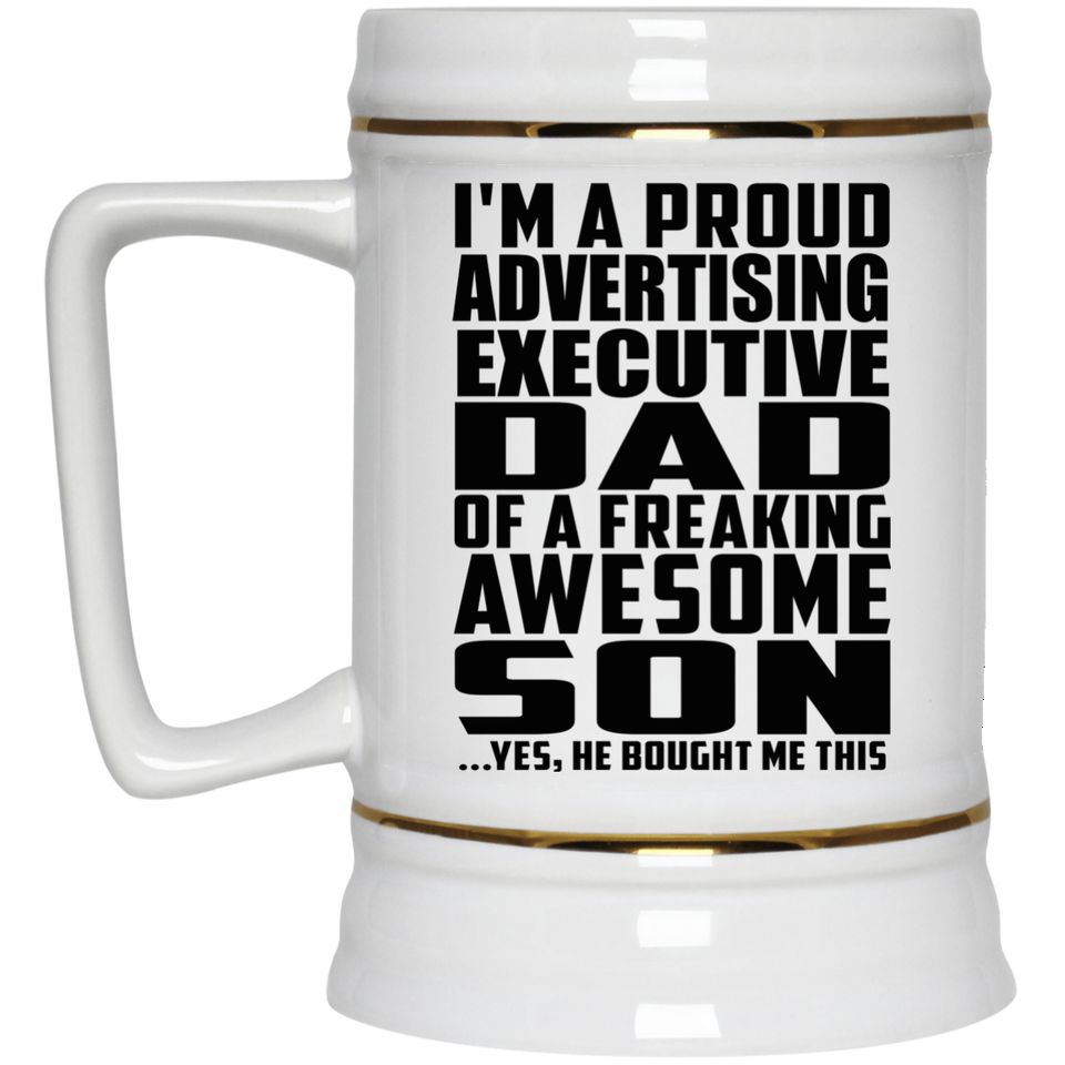 Proud Advertising Executive Dad Of Awesome Son - Beer Stein