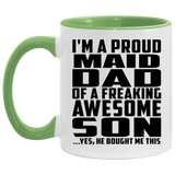 Proud Maid Dad Of Awesome Son - 11oz Accent Mug Green