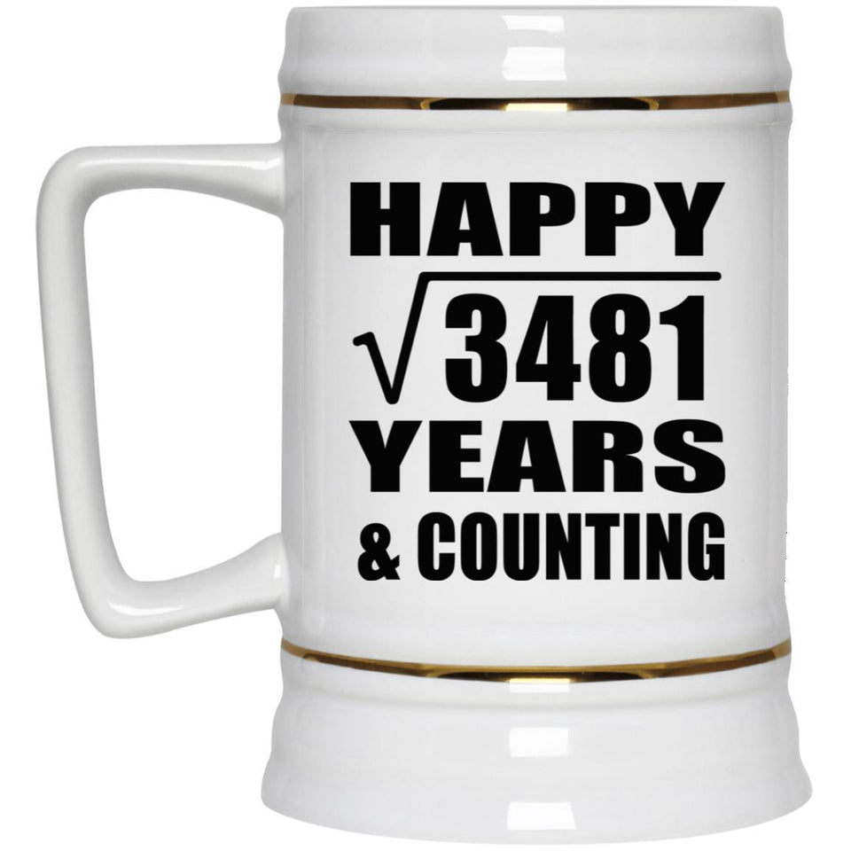 Happy 59th Anniversary Square Root of 3481 Years & Counting - Beer Stein